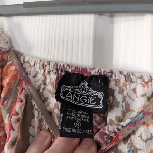 Angie Western Country Whimsical Fairy Boho Cold Shoulder Festival Hippie Top S - Picture 4 of 7